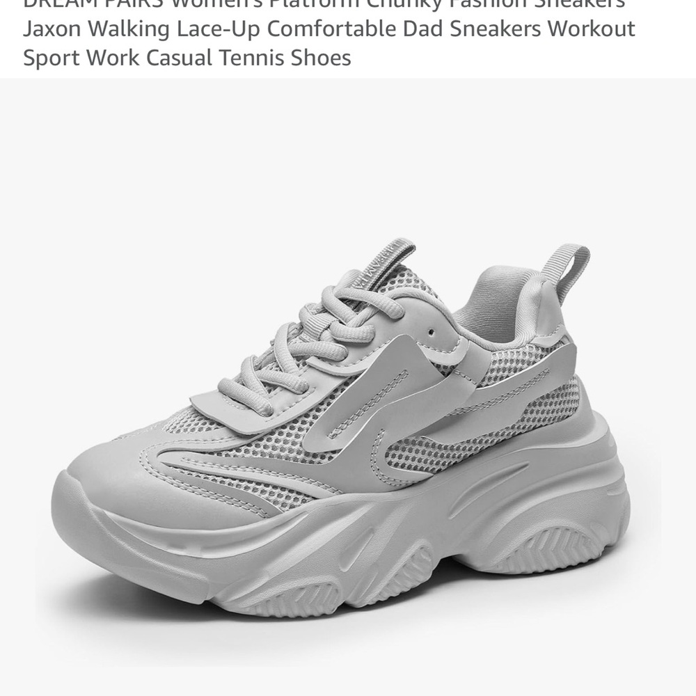 DREAM PAIRS Women's White Platform Chunky Sneakers